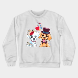 Lovers cute cartoon labrador retriever dogs Crewneck Sweatshirt